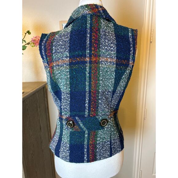 CAbi | Vintage Wool Blend Double Breasted Plaid Vest | Small - Picture 10 of 14
